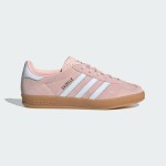 Adidas Gazelle Indoor IH5484 Pink Suede Sneakers with Pastel Blue Stripes and Gum Sole