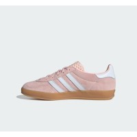 Adidas Gazelle Indoor IH5484 - Pink Suede Sneakers with Pastel Blue Stripes & Gum Sole | Retro Charm and Everyday Comfort