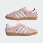 Adidas Gazelle Indoor IH5484 Pink Suede Sneakers with Pastel Blue Stripes and Gum Sole