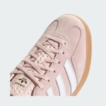 Adidas Gazelle Indoor IH5484 Pink Suede Sneakers with Pastel Blue Stripes and Gum Sole