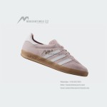Adidas Gazelle Indoor IH5484 Pink Suede Sneakers with Pastel Blue Stripes and Gum Sole