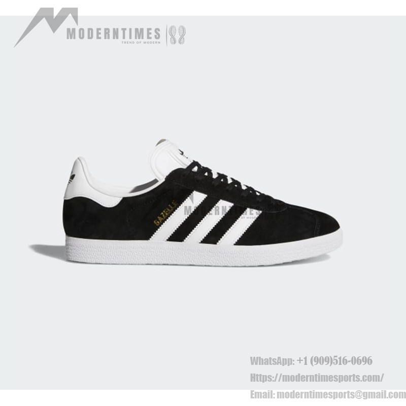 Adidas Gazelle BB5476 Schwarze Wildledersneaker mit weißen Streifen