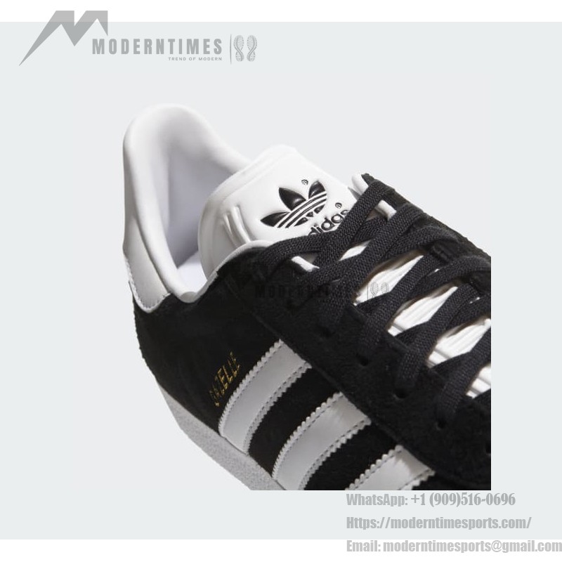 Adidas Gazelle BB5476 Schwarze Wildledersneaker mit weißen Streifen