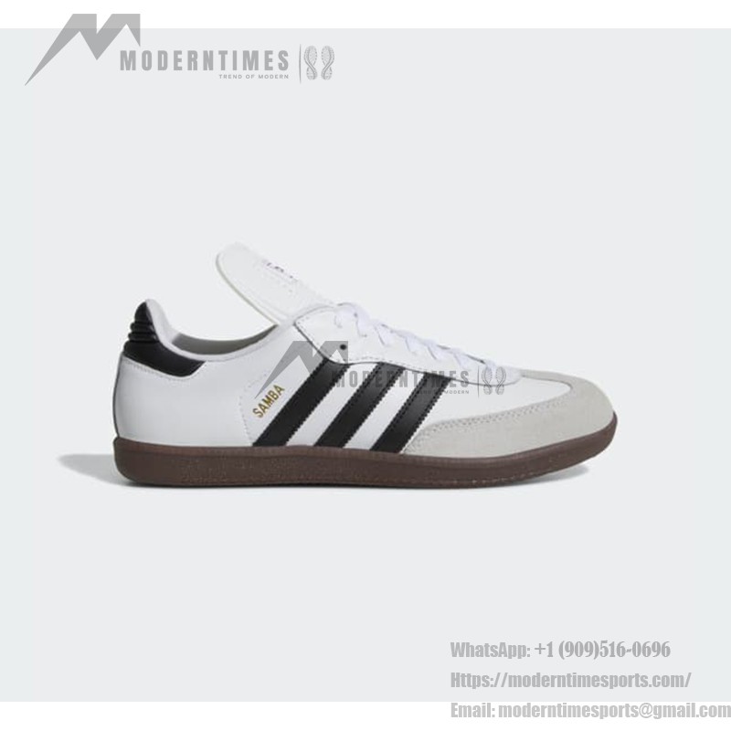 Adidas Samba Classic 772109 Hochgeschnittene Weiße Sneaker mit Schwarzen Streifen und Gummisohle