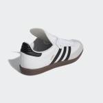 Adidas Samba Classic 772109 하이탑 흰색 스니커즈, 검은 스트라이프와 고무솔 포함