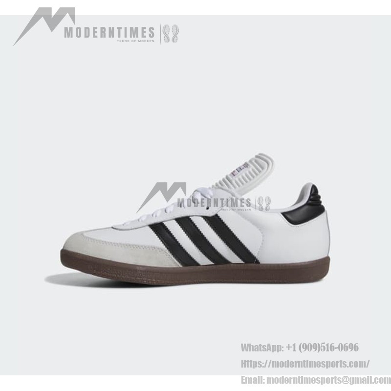 Adidas Samba Classic 772109 하이탑 흰색 스니커즈, 검은 스트라이프와 고무솔 포함