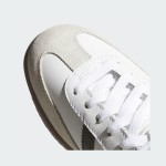 Adidas Samba Classic 772109 하이탑 흰색 스니커즈, 검은 스트라이프와 고무솔 포함