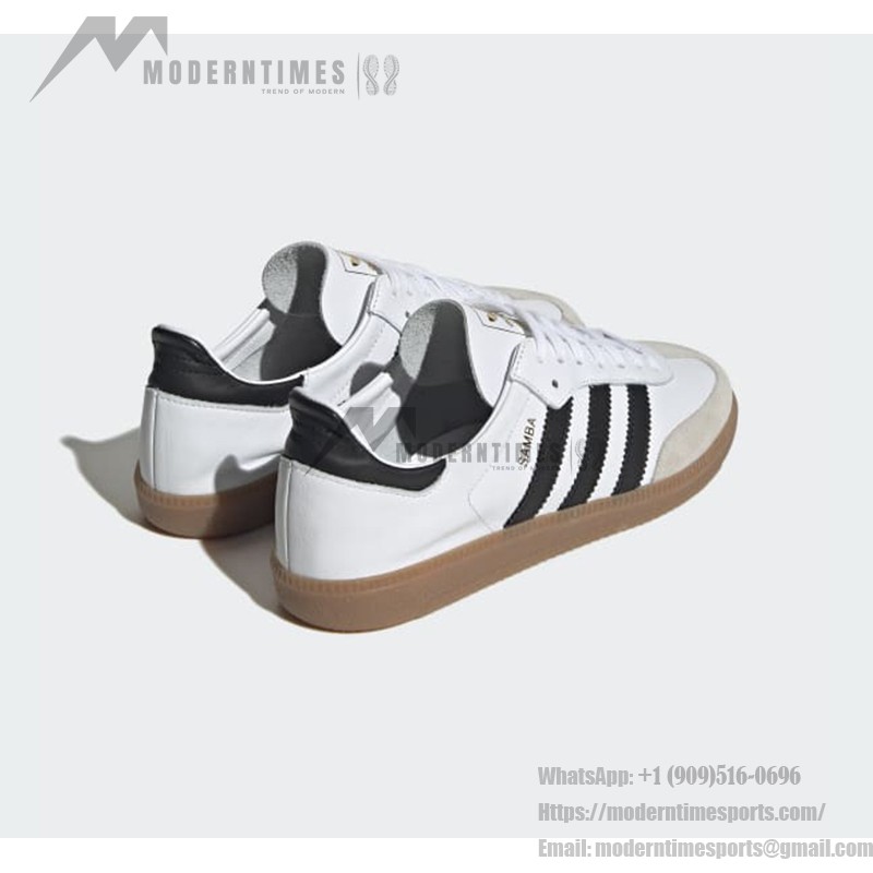 Adidas Samba Decon IF0642 White Sneakers with Black Stripes and Gum Sole