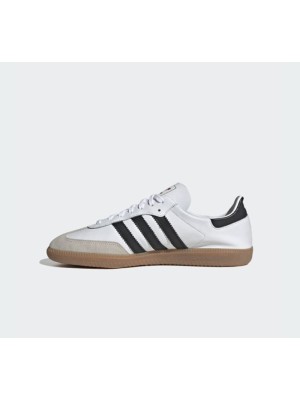 Adidas Samba Decon IF0642 - White Leather Sneakers with Black Stripes & Gum Sole | Retro Charm with Modern Comfort