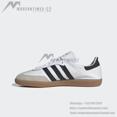 Adidas Samba Decon IF0642 - White Leather Sneakers with Black Stripes & Gum Sole | Retro Charm with Modern Comfort