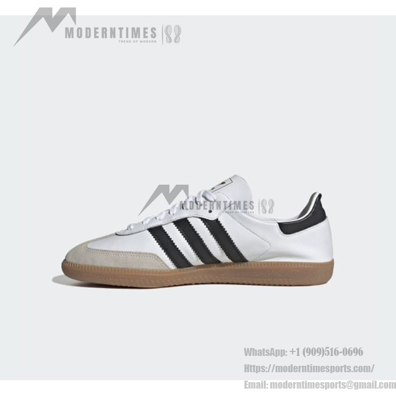 Adidas Samba Decon IF0642 White Sneakers with Black Stripes and Gum Sole