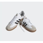 Adidas Samba Decon IF0642 - White Leather Sneakers with Black Stripes & Gum Sole | Retro Charm with Modern Comfort