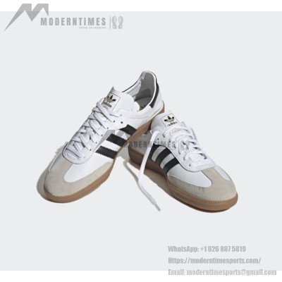 Adidas Samba Decon IF0642 – Weiße Ledersneaker mit Schwarzen Streifen & Gummisohle | Retro-Charme trifft auf Modernen Komfort