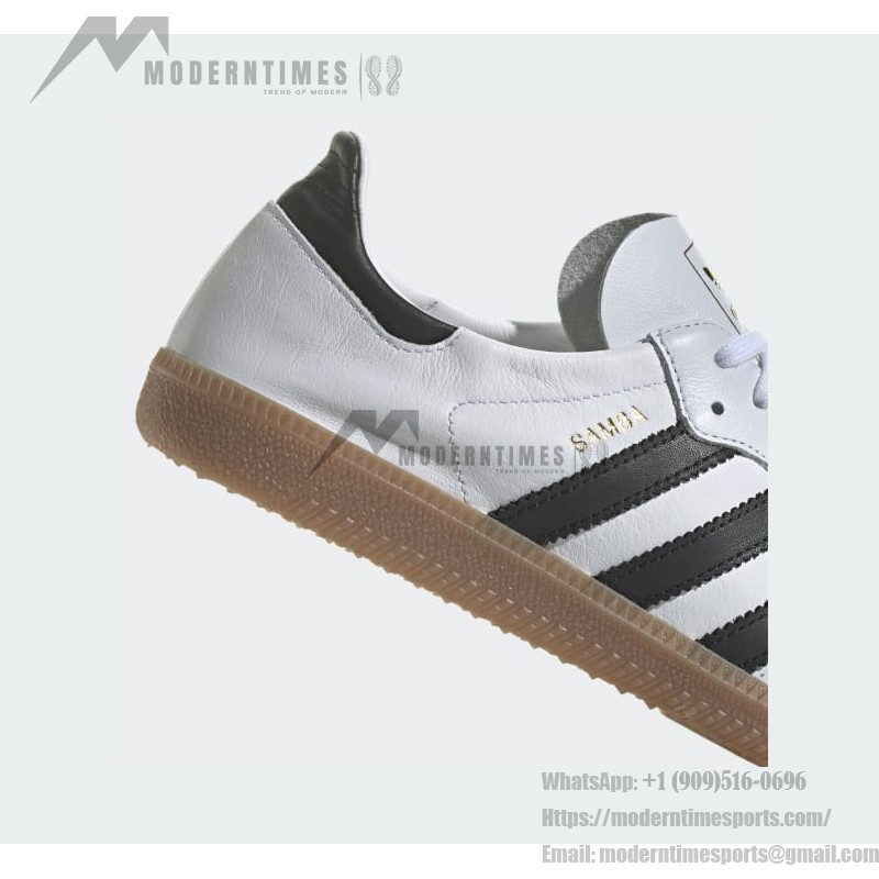 Adidas Samba Decon IF0642 White Sneakers with Black Stripes and Gum Sole