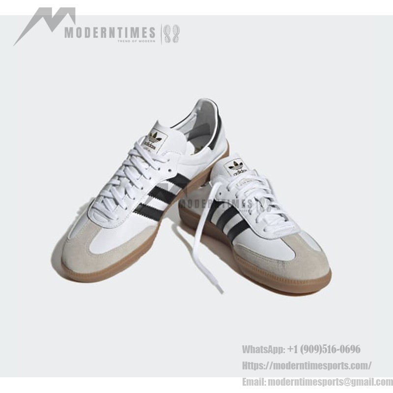 Adidas Samba Decon IF0642 White Sneakers with Black Stripes and Gum Sole