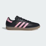 Adidas Samba IH8157 Black Sneakers with Pink Stripes and Gum Sole