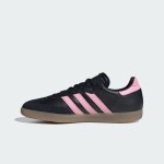 Adidas Samba IH8157 Black Sneakers with Pink Stripes and Gum Sole