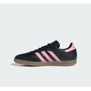 Adidas Samba IH8157 - Schwarze Sneaker mit Rosa Streifen & Gummisohle | Stilvoll, Bequem und Perfekt für den Alltag