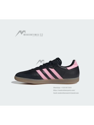 Adidas Samba IH8157 - Black Sneakers with Pink Stripes & Gum Sole | Stylish, Comfortable, and Perfect for Everyday Wear