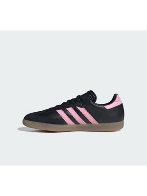 Adidas Samba IH8157 - Schwarze Sneaker mit Rosa Streifen & Gummisohle | Stilvoll, Bequem und Perfekt für den Alltag