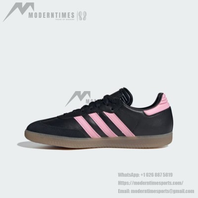Adidas Samba IH8157 - Black Sneakers with Pink Stripes & Gum Sole | Stylish, Comfortable, and Perfect for Everyday Wear