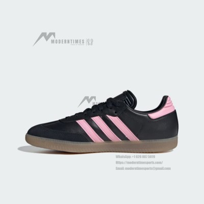 Adidas Samba IH8157 - Black Sneakers with Pink Stripes & Gum Sole | Stylish, Comfortable, and Perfect for Everyday Wear