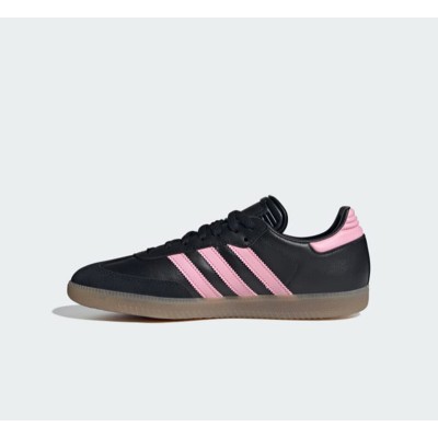 Adidas Samba IH8157 - Schwarze Sneaker mit Rosa Streifen & Gummisohle | Stilvoll, Bequem und Perfekt für den Alltag