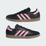 Adidas Samba IH8157 Black Sneakers with Pink Stripes and Gum Sole