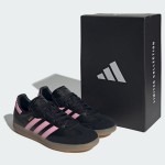 Adidas Samba IH8157 Black Sneakers with Pink Stripes and Gum Sole