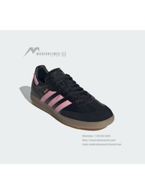 Adidas Samba IH8157 - Black Sneakers with Pink Stripes & Gum Sole | Stylish, Comfortable, and Perfect for Everyday Wear