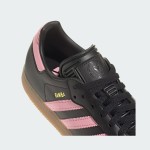 Adidas Samba IH8157 Black Sneakers with Pink Stripes and Gum Sole