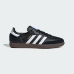 Adidas Samba OG B75807 Black Leather Sneakers with Silver Stripes and Gum Sole