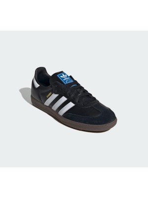 Adidas Samba OG B75807 - Schwarze Ledersneaker mit Silberstreifen & Gummisohle | Zeitloser Stil und Komfort für den ganzen Tag