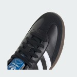 Adidas Samba OG B75807 Black Leather Sneakers with Silver Stripes and Gum Sole