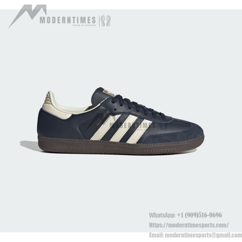 Adidas Samba OG ID2056 Deep Navy Sneakers with Ivory Stripes and Gum Sole