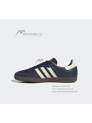 Adidas Samba OG ID2056 - Deep Navy Sneakers with Ivory Stripes & Gum Sole | Timeless Style with Everyday Comfort
