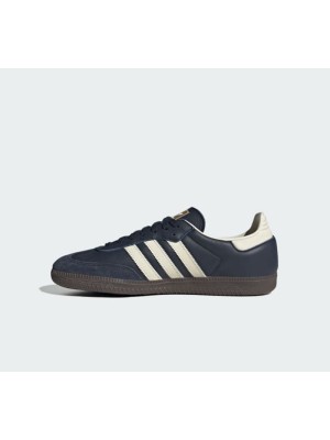 Adidas Samba OG ID2056 - Dunkelblaue Sneaker mit Elfenbeinfarbenen Streifen & Gummisohle | Zeitloser Stil für den Alltag