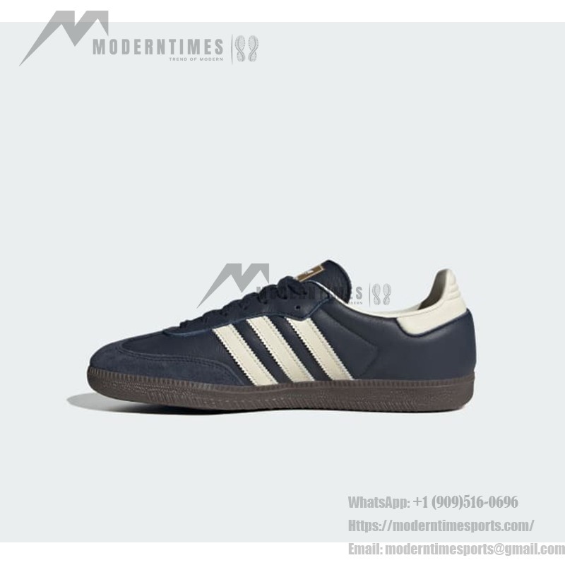 Adidas Samba OG ID2056 Deep Navy Sneakers with Ivory Stripes and Gum Sole