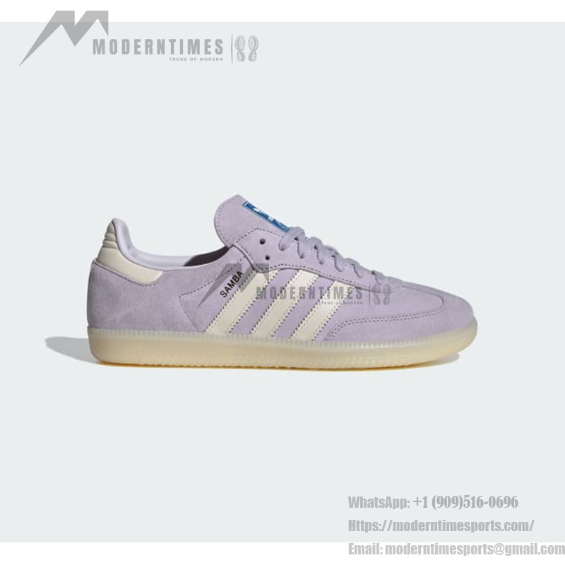 Adidas Samba OG IG6176 Purple Suede Sneakers with Ivory Stripes