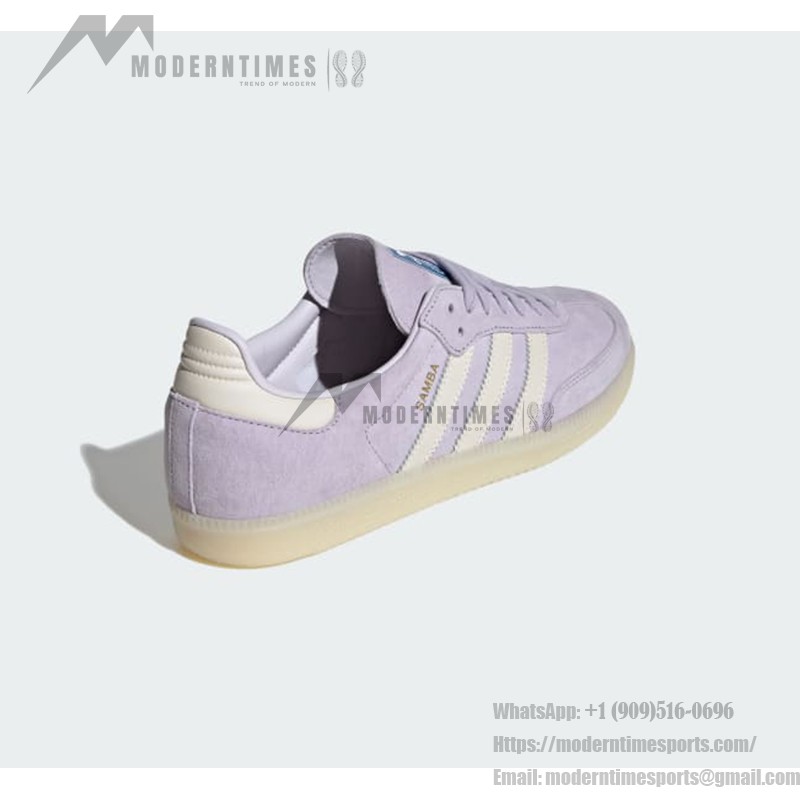 Adidas Samba OG IG6176 Purple Suede Sneakers with Ivory Stripes