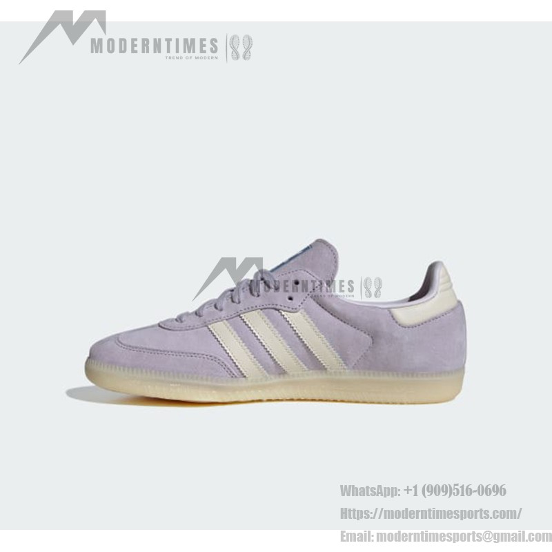 Adidas Samba OG IG6176 Purple Suede Sneakers with Ivory Stripes