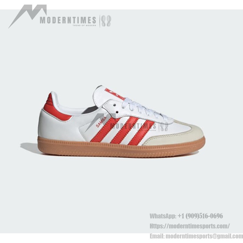 Adidas Samba OG IF6513 White Retro Sneakers with Red Stripes