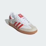 Adidas Samba OG IF6513 Weiße Retro-Sneaker mit Roten Streifen