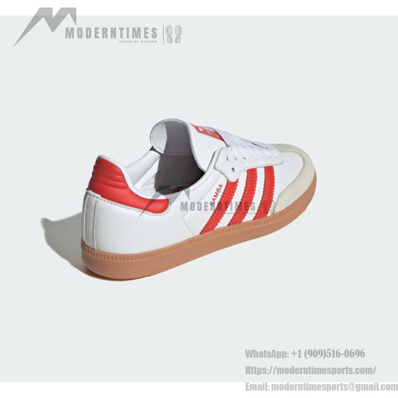 Adidas Samba OG IF6513 White Retro Sneakers with Red Stripes