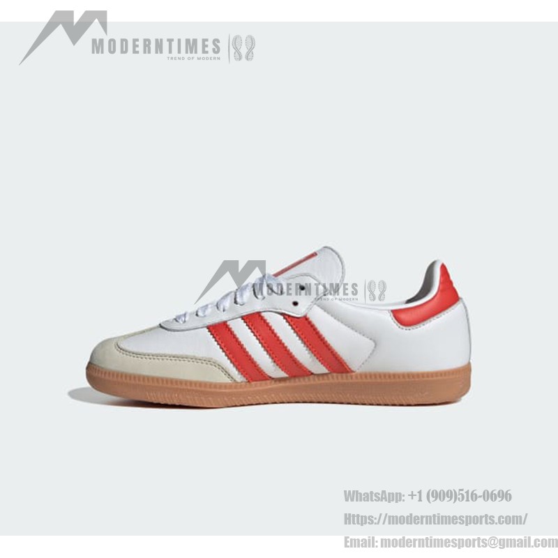 Adidas Samba OG IF6513 White Retro Sneakers with Red Stripes