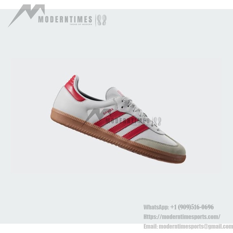 Adidas Samba OG IF6513 Weiße Retro-Sneaker mit Roten Streifen