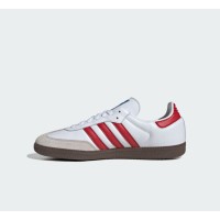 Adidas Samba OG IG1025 - White Retro Sneakers with Red Stripes | Classic Style for Everyday Comfort