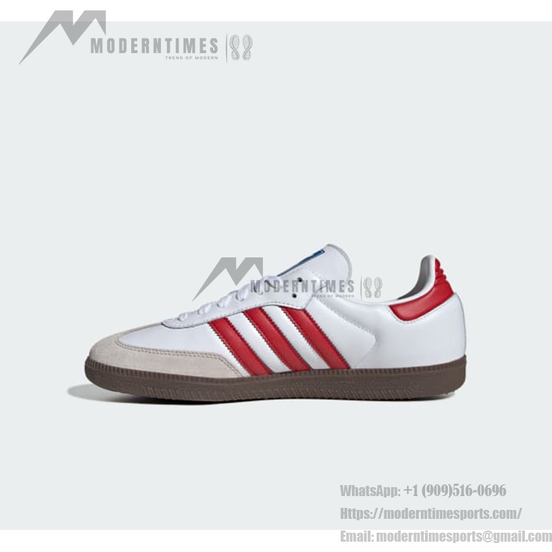 Adidas Samba OG IG1025 White Retro Sneakers with Red Stripes