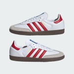 Adidas Samba OG IG1025 White Retro Sneakers with Red Stripes