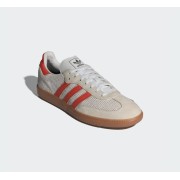 Adidas Samba OG IG1380 - Lightweight White Sneakers with Red Stripes & Gum Sole | Breathable Comfort for Everyday Wear